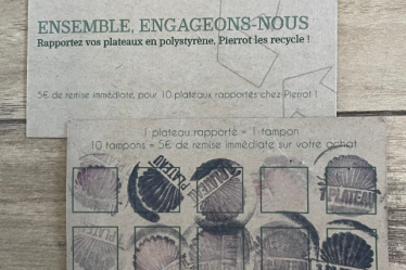 Pierrot recycle vos plateaux en polystyrene.