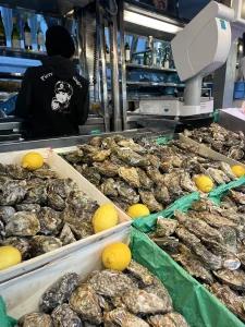 L'étal à huitres Pierrot Coquillages.