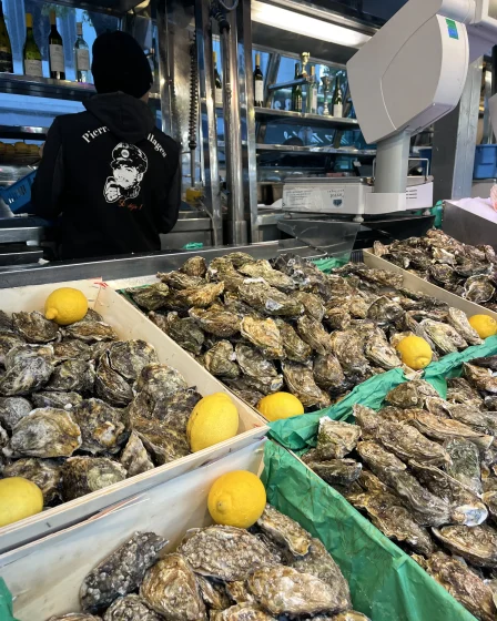 L'étal à huitres Pierrot Coquillages.
